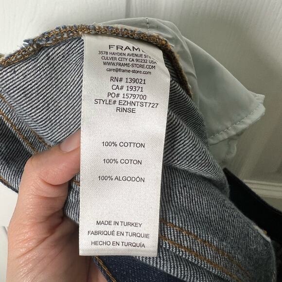 Frame Blue Cotton High Rise Le High Tight Straight Leg Exposed Zipper Jeans 32 - Picture 10 of 10